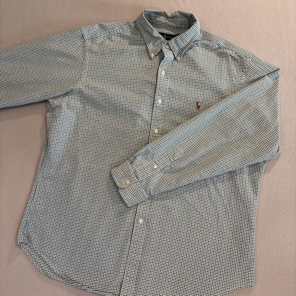 Ralph Lauren XL‎ GREEN/PURPLE Plaid/Check Button Down Classic  Shirt EXCELLENT